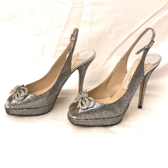 Jimmy Choo 38 1/2 EU Glitter/Silver - Picture 4 of 15